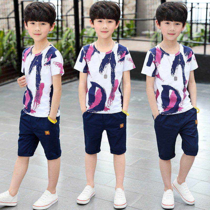 Middle-aged Children's Summer Sports Two-piece Children's Clothing